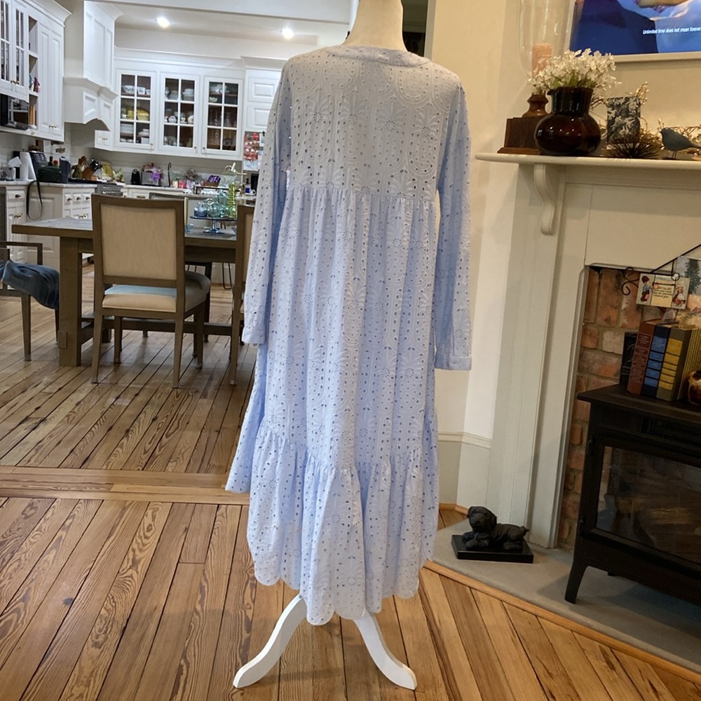 crown & ivy Light Blue Eyelet High-Low Dress - Picture 7 of 10